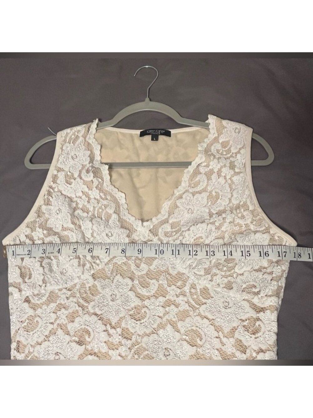 Cream Sleeveless Lace Tank - Picture 4 of 4